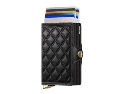 Carteira Fólio, Premium SECRID Twinwallet Emboss Diamantes Preto