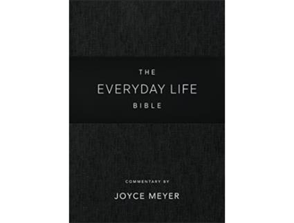 Livro Everyday Life Bible Black LeatherLuxe® de Joyce Meyer (Inglês)