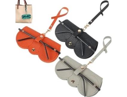 Estojo para Óculos de Sol Portátil em Pele Macia Bolsa para Óculos de Sol Fina em Pele Cor: Laranja Preto Cinzento 3 Unidades TRANTECH