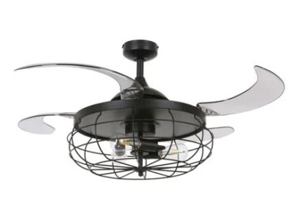 FANAWAY Industri 36In 4 Blade Ac Fan/3E27Lt Ant-Bk 3Sp-Rc