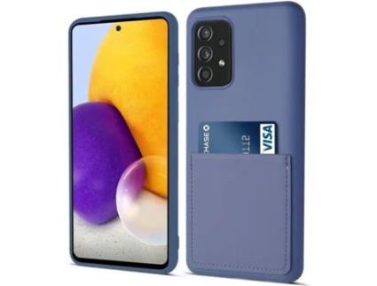 Capa e Película Samsung Galaxy S21 Ultra 5G HFS-HOUSE com Porta-Cartão Azul