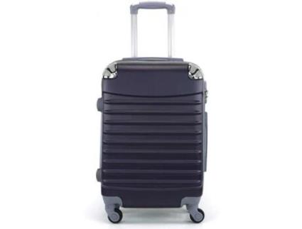 Mala Pequena 4 Rodas 360º Bagagem De Mão Cabine Rígida Cantos Prateados (Azul) DESSY
