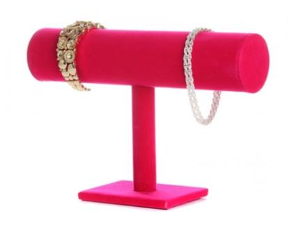 Suporte de Arrumação para Pulseiras YOU LIKE IT (Estilo Camurça - Rosa - 15x21 cm)