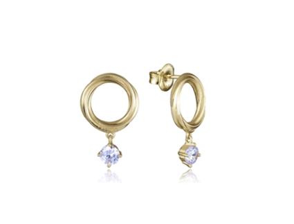 Brincos femininos VICEROY JEWELS 13213E100-30 prata banhado a ouro zircônia branca