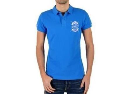 Polo de Homem JOE RETRO Lotso Algodão Azul (S)