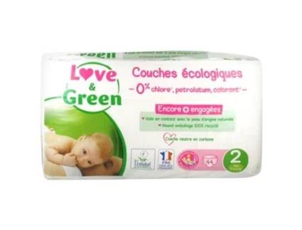 Fralda Hipoalergênica 44 Tamanho 2 3-6 kg LOVE & GREEN