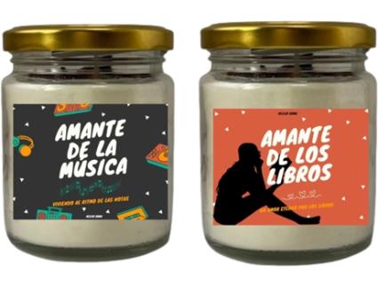 Conjunto de Velas Perfumadas de Cera de Soja Música e Livros FIXPARTS CBB SHOP