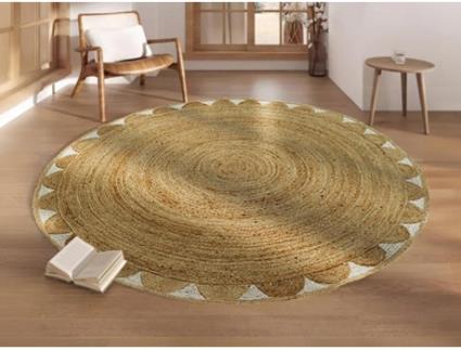 Tapete de Sala VENTEUNIQUE Indira Juta Bege (150x150cm)