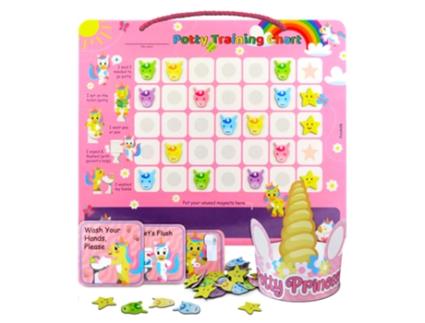 Tabela de Treino de Penico Do Unicórnio e 35 Autocolantes Magnéticos PUTSKA