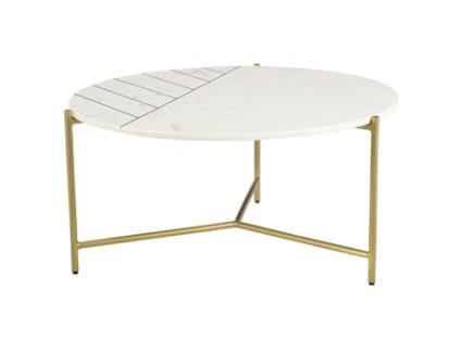 Mesa de centro redonda em mármore branco Poltrona MILIBOO