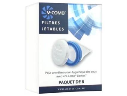 8 filtros descartáveis LICETEC V-COMB