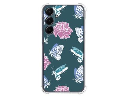 Capa Design Flores para Samsung Galaxy A55 5G TUMUNDOSMARTPHONE Silicone Anti-Choque Multicor