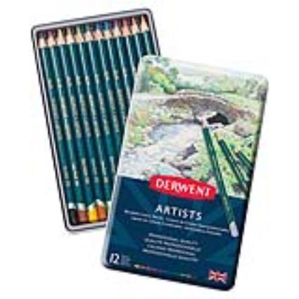 Lápis de Cor Artista, 12 Cores, Caixa de Metal