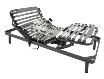 Cama articulada Win Rest com ripas de madeira com estrutura exterior Alta resistência e tecnologia avançada, 80x180 - Preto