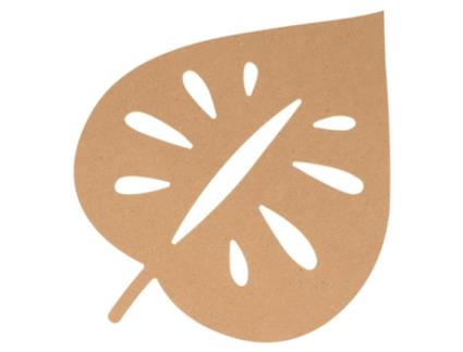 Silhueta de Folha Tropical em Madeira Mdf 25 cm de Altura ARTEMIO