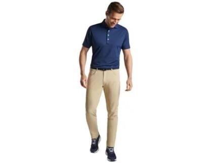 Polo Manga Curta Soul Performance Pique Azul M PETER MILLAR