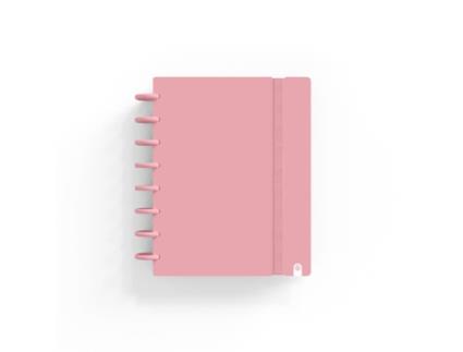 Caderno INGENIOX A5 Pautado 80Fl 100G Foam C/Elástico Rosa Pastel 66025025