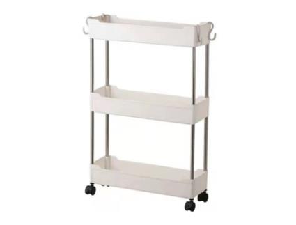 Prateleira Carrinho Organizador Multiuso Branca 3 Andares 40X12X62Cm com Rodinhas GLOBALMIX