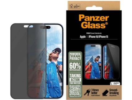 Película de Vidro para Ecrã Privacidade PANZERGLASS iPhone 16 2024 6.1'' - Ultra-Wide Fit