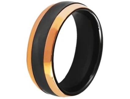 JUST Anel Noelina em Cerâmica Preto e Rosa Gold 58