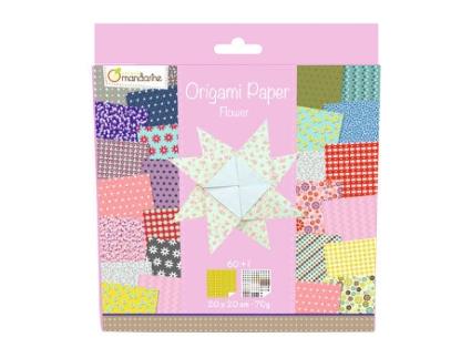 Papel Origami AVENUE MANDARINE 30 Padroes Flores 20X20cm 60Fl Am52507