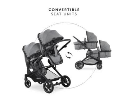 Carrinho Duplo Tandem Atlantic Twin Cinza Melange Da HAUCK