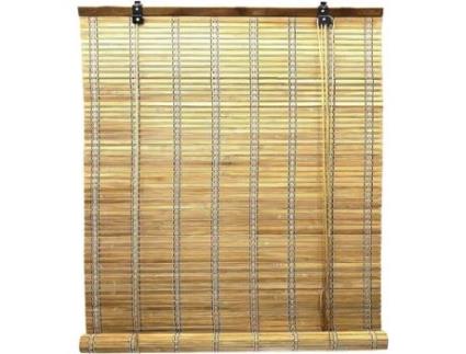 SOLAGUA Cortina de Rolo de Bambu para Janela e Porta Inclui Acessórios 60X175Cm Carvalho