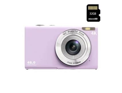 Câmera Compacta Digital VIGA EUROPE Dc402Af 48Mp Resolução 4K 2 8 Polegadas Tela 32Gb Roxo