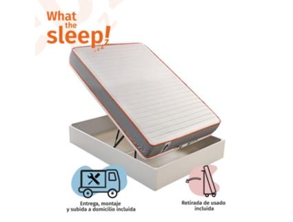Pack de colchão de visco Rap e Sommier Articulado com arrumação em branco|altura 22cm, 135x190cm. GRÁTIS: Entrega, montagem e remoção do antigo