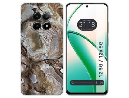 Capa Design Mármore para Realme 12 5G 12X 5G TUMUNDOSMARTPHONE Silicone Multicor