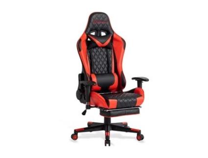 Cadeira de Jogos FOXSPORT Cadeira Gaming Ergonómica com Pedais Vermelho