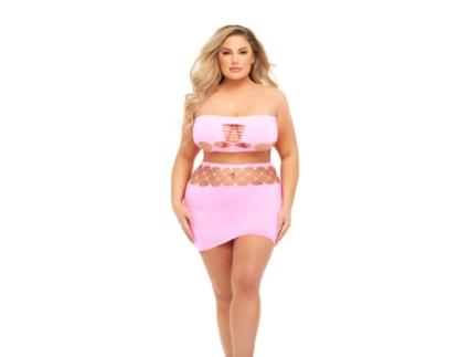 Conjunto de Lingerie PINK LIPSTICK Cor de Rosa (Queen size)