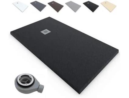 Base de Duche Resina Preto 100X180 Quadro Valvula 180X100 ESTILOBAÑO
