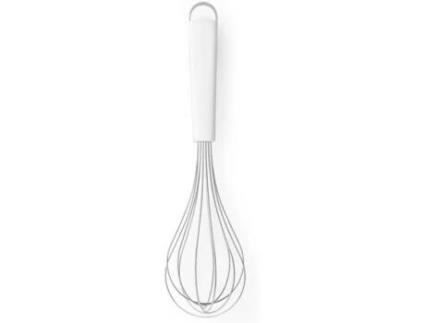 Batedor De Varas Grande Aço Inoxidável Com Cabo Branco