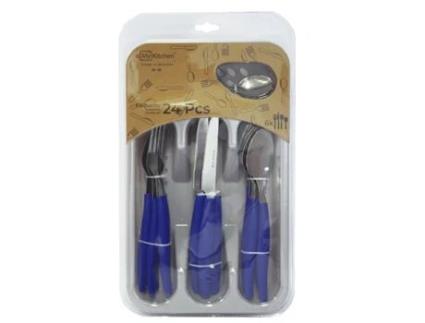 Faqueiro MY Kitchen Benedita Conj. 25 peças Azul (Aço Inox)