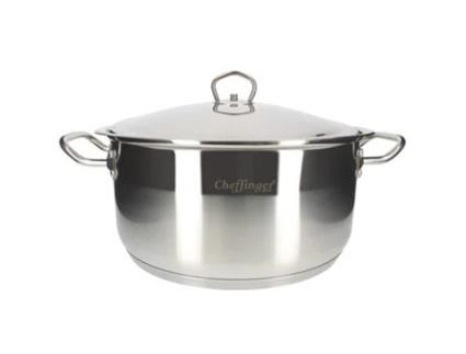 CHEFFINGER Caçarola 32 Cm com Tampa e Alças Ergonômicas em Inox Prateado