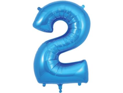Balão Número 2 de 86cm Azul