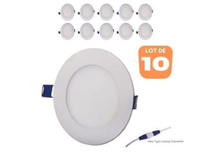Conjunto de 10 Pontos de Led Redondos Extras -Flat 18W 3000K VITO LIGHTING