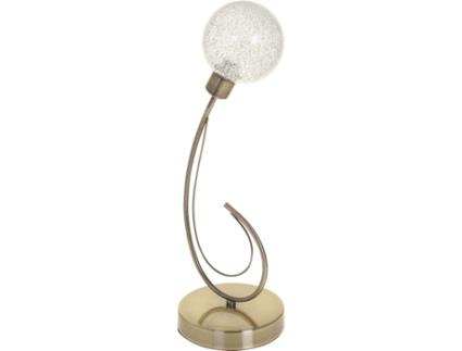 Candeeiro de Mesa Vita 1Xg9 Alt.44Xd.15Cm Oxidado com Bolas de Vidro Transparentes FERRIMEX