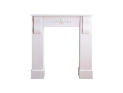 REBECCA MOBILI Moldura de Lareira Clássica de Decoração Floral Branca 92X93X22 5