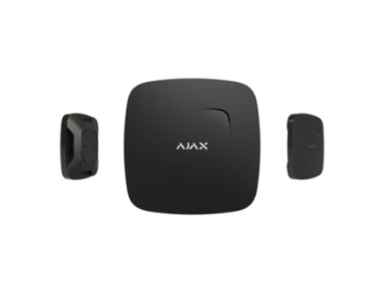 Detetor de incêndio preto AJAX Fireprotect Plus