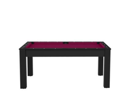 DE FAUGÈRES Mesa de Bilhar de 6 Pernas Texas Convertível em Mesa de Jantar de Mdf para 6 Pessoas Preto