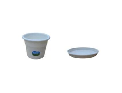 KOZZI Pack de Maceta Plato Blanco Nº9 38 Cm