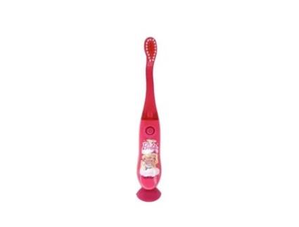 TINOKOU Escova de Dentes Infantil Iluminada com Ventosa Barbie Rosa