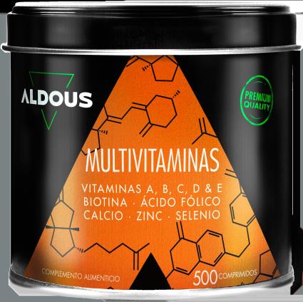 Multivitaminas Aldous 500 Comprimidos Vitamina C D e a Vitaminas B Biotina Ácido Fólico Cálcio Zinco Selênio. ALDOUS LABS