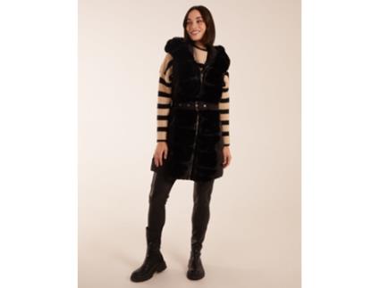 Colete de Mulher BLUE VANILLA Faux Fur Detail Preto (M)
