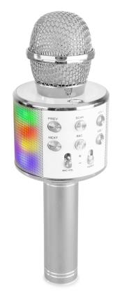 Microfone KMI5G Bluetooth c/ Altifalante e LEDs (Prateado) - 