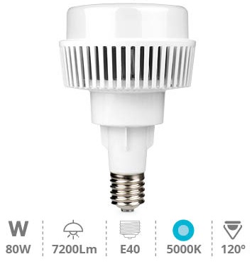 Lampada LED Industrial 220V E40 80W Branco F. 5000K 7200Lm - 