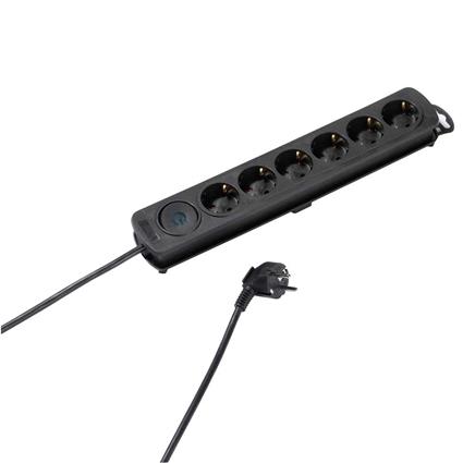 Extensão com 6 Tomadas com Interruptor  37648 1,4 m Preto