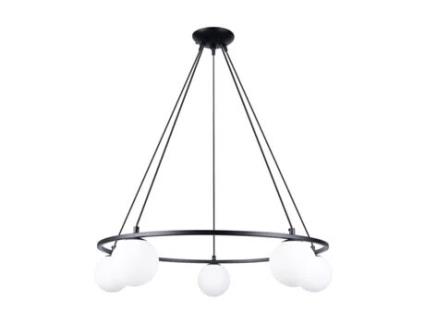 Lustres Yoli de Aço/Vidro Preto 98X80X80Cm SOLLUX LIGHTING